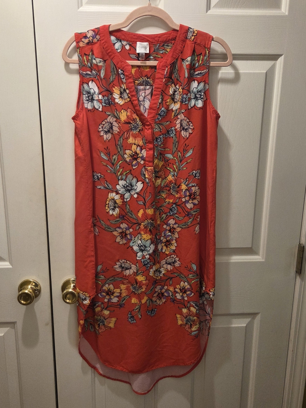 Cupio Coral Floral Sleeveless Dress
